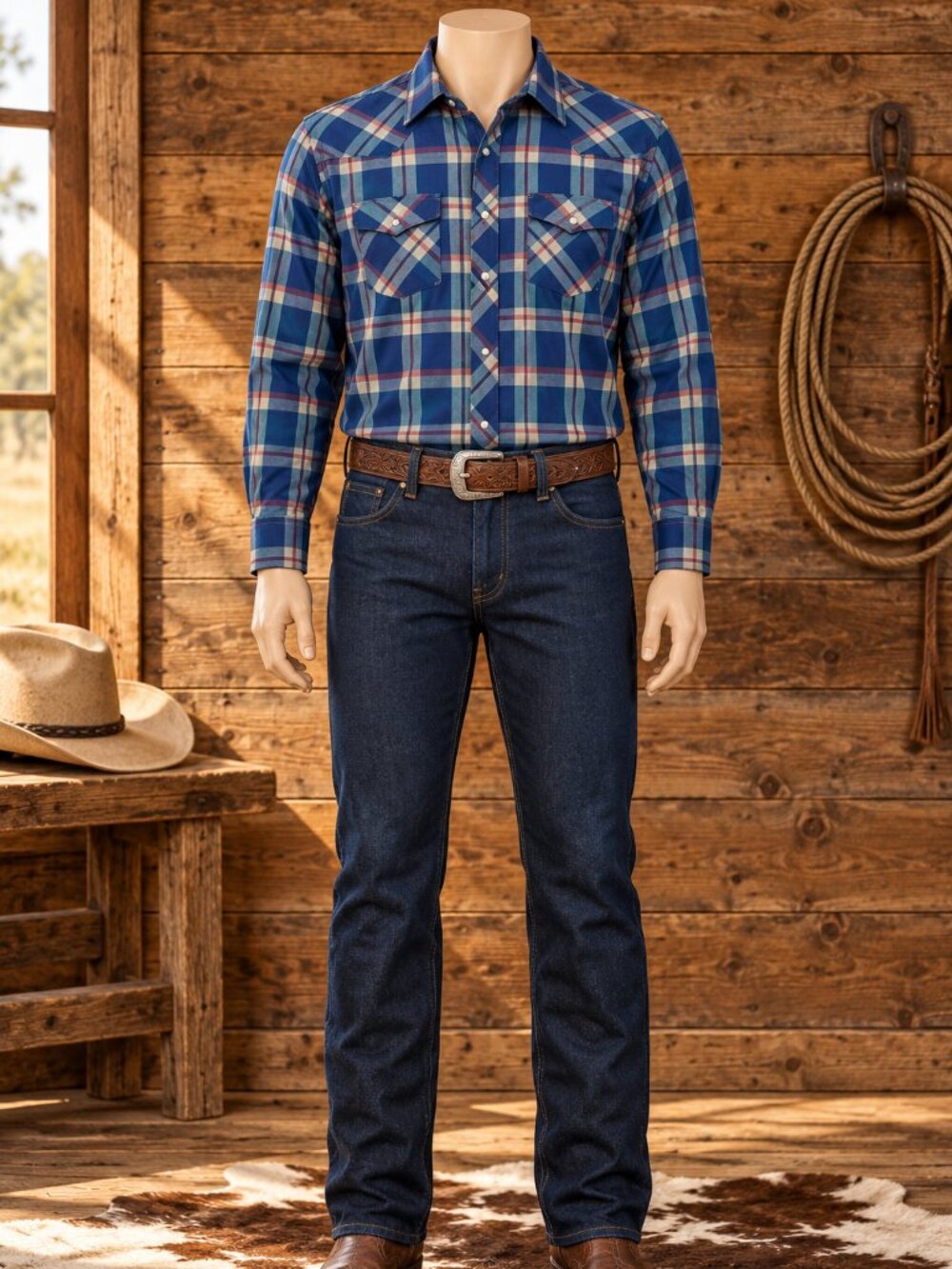 Wrangler Men’s Plaid Western Shirt – Size XL